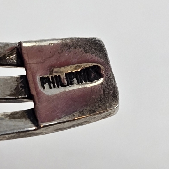 Mojave Purple Turquoise Sterling Silver Cuff Marked Sterling Made In Phillipines - Picture 5 of 12